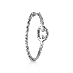 Sale Gabriel & Co. 925 Sterling Silver Bujukan and White Sapphire Hoop Earrings