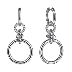 Gabriel & Co. 925 Sterling Silver Bujukan and White Sapphire Drop Link Earrings