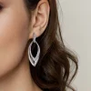 Gabriel & Co. 925 Sterling Silver Bujukan and White Sapphire Marquise Huggie Drop Earrings