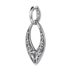 Gabriel & Co. 925 Sterling Silver Bujukan and White Sapphire Marquise Huggie Drop Earrings