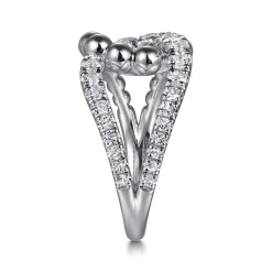 Hot Gabriel & Co. 925 Sterling Silver Bujukan and White Sapphire Interlocking Ladies Ring