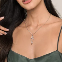 New Gabriel & Co. 925 Sterling Silver Bujukan Beads and White Sapphire Pendant Drop Necklace