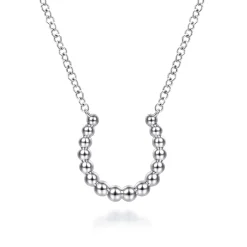 New Gabriel & Co. 925 Sterling Silver Bujukan Bead Horseshoe Necklace