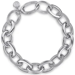Gabriel & Co. 925 Sterling Silver Bujukan Beaded Link Chain Bracelet