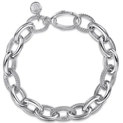New Gabriel & Co. 925 Sterling Silver Bujukan Beaded Link Chain Bracelet