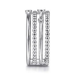 Clearance Gabriel & Co. 925 Sterling Silver Bujukan Bezel Set Diamond Easy Stackable Ring
