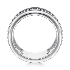 Online Gabriel & Co. 925 Sterling Silver Bujukan Black Spinel and Pyramid Multi Row Easy Stackable Ladies Ring
