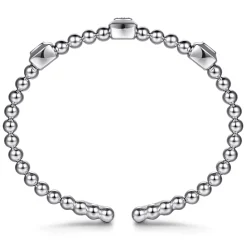Clearance Gabriel & Co. 925 Sterling Silver Bujukan Black Spinel Station Bangle Bracelet