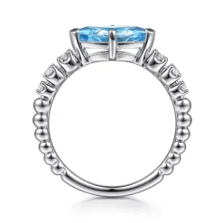 Online Gabriel & Co. 925 Sterling Silver Bujukan Blue Topaz and White Sapphire Ring