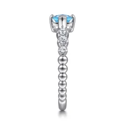Online Gabriel & Co. 925 Sterling Silver Bujukan Blue Topaz and White Sapphire Ring