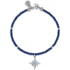 Hot Gabriel & Co. 925 Sterling Silver Bujukan Blue Topaz Starburst and Lapis Bracelet