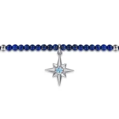 Hot Gabriel & Co. 925 Sterling Silver Bujukan Blue Topaz Starburst and Lapis Bracelet