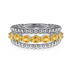 Clearance Gabriel & Co. 925 Sterling Silver Bujukan Citrine Easy Stackable Ring