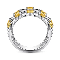 Outlet Gabriel & Co. 925 Sterling Silver Bujukan Citrine Easy Stackable Ring