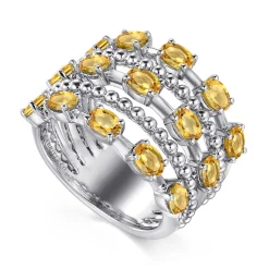 Outlet Gabriel & Co. 925 Sterling Silver Bujukan Citrine Easy Stackable Ring