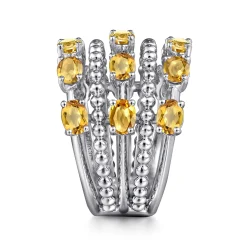 Outlet Gabriel & Co. 925 Sterling Silver Bujukan Citrine Easy Stackable Ring
