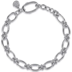Outlet Gabriel & Co. 925 Sterling Silver Bujukan Clover Beaded Link Chain Bracelet