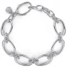 New Gabriel & Co. 925 Sterling Silver Bujukan Clover Beaded Link Chain Bracelet