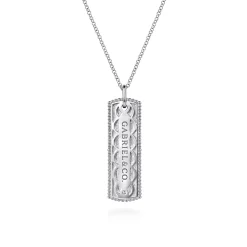 Hot Gabriel & Co. 925 Sterling Silver Bujukan Diamond ID Necklace