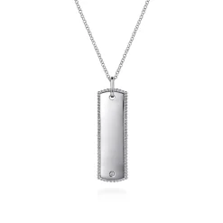 Hot Gabriel & Co. 925 Sterling Silver Bujukan Diamond ID Necklace