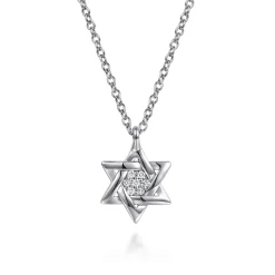 Outlet Gabriel & Co. 925 Sterling Silver Bujukan Diamond Star Of David Pendant Necklace