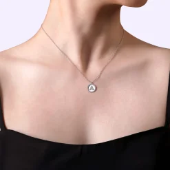 Gabriel & Co. 925 Sterling Silver Bujukan Diamond Initial A Necklace