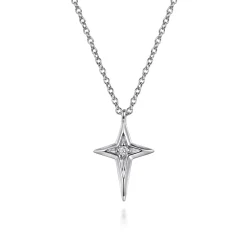 Clearance Gabriel & Co. 925 Sterling Silver Bujukan Diamond Cross Pendant Necklace