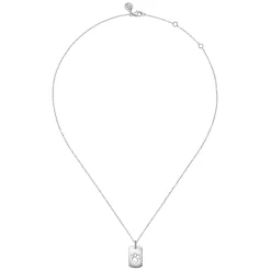 Outlet Gabriel & Co. 925 Sterling Silver Bujukan Dog Tag Paw Print Pendant Necklace