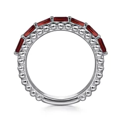 Best Gabriel & Co. 925 Sterling Silver Bujukan Garnet Easy Stackable Ring
