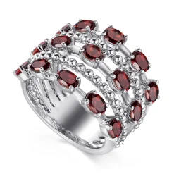 Gabriel & Co. 925 Sterling Silver Bujukan Garnet Easy Stackable Ring