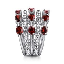 Gabriel & Co. 925 Sterling Silver Bujukan Garnet Easy Stackable Ring