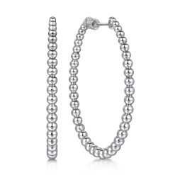 Sale Gabriel & Co. 925 Sterling Silver Bujukan Graduated 50mm Classic Hoop Earrings