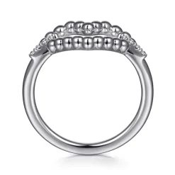Hot Gabriel & Co. 925 Sterling Silver Bujukan Heart Diamond Ladies Ring