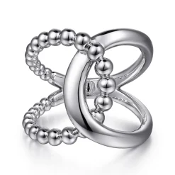 Hot Gabriel & Co. 925 Sterling Silver Bujukan Interlocking Wide Band Ring