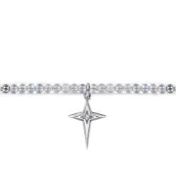 Outlet Gabriel & Co. 925 Sterling Silver Bujukan Moon Stone Bead and White Sapphire Cross Charm Bracelet