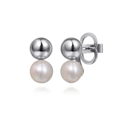Gabriel & Co. 925 Sterling Silver Bujukan Pearl Stud Earrings