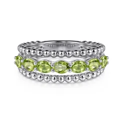 Best Gabriel & Co. 925 Sterling Silver Bujukan Peridot Easy Stackable Ring