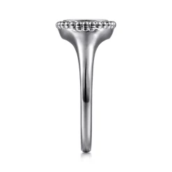 Sale Gabriel & Co. 925 Sterling Silver Bujukan Signet Ring with Diamond Cross