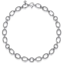 Gabriel & Co. 925 Sterling Silver Bujukan Station Link Chain Necklace