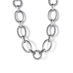 Gabriel & Co. 925 Sterling Silver Bujukan Station Link Chain Necklace