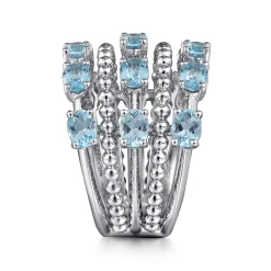 Discount Gabriel & Co. 925 Sterling Silver Bujukan Swiss Blue Topaz Easy Stackable Ring