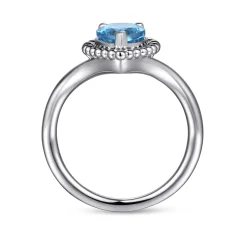 Outlet Gabriel & Co. 925 Sterling Silver Bujukan Swiss Blue Topaz Chevron Ring