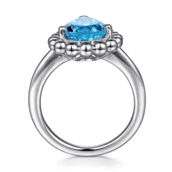 Gabriel & Co. 925 Sterling Silver Bujukan Swiss Blue Topaz Ring
