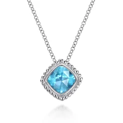 Clearance Gabriel & Co. 925 Sterling Silver Bujukan Swiss Blue Topaz Pendant Necklace