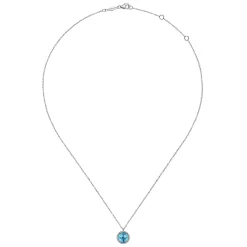 New Gabriel & Co. 925 Sterling Silver Bujukan Swiss Blue Topaz Pendant Necklace
