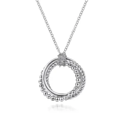 Best Gabriel & Co. 925 Sterling Silver BujukanTwisted Rope Multi Circle Pendant Necklace
