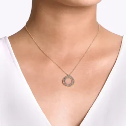 Best Gabriel & Co. 925 Sterling Silver BujukanTwisted Rope Multi Circle Pendant Necklace