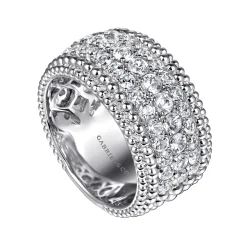 Outlet Gabriel & Co. 925 Sterling Silver Bujukan White Sapphire Wide Band Ring
