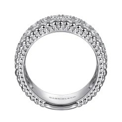 Outlet Gabriel & Co. 925 Sterling Silver Bujukan White Sapphire Wide Band Ring