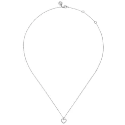 New Gabriel & Co. 925 Sterling Silver Bujukan White Sapphire Heart Pendant Necklace